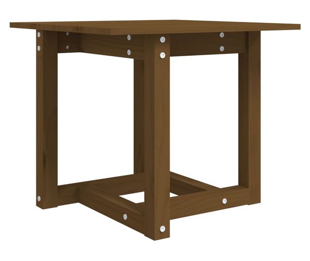 Kavni mizici, medena rjava, 50x50x45 cm, masivno borovo les.