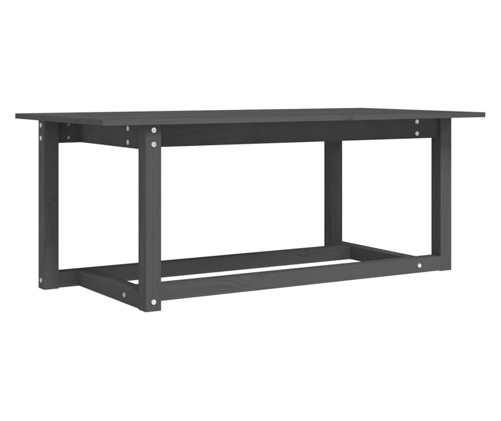 Măsuță de cafea, gri, 110x55x45 cm, lemn masiv de pin - 2