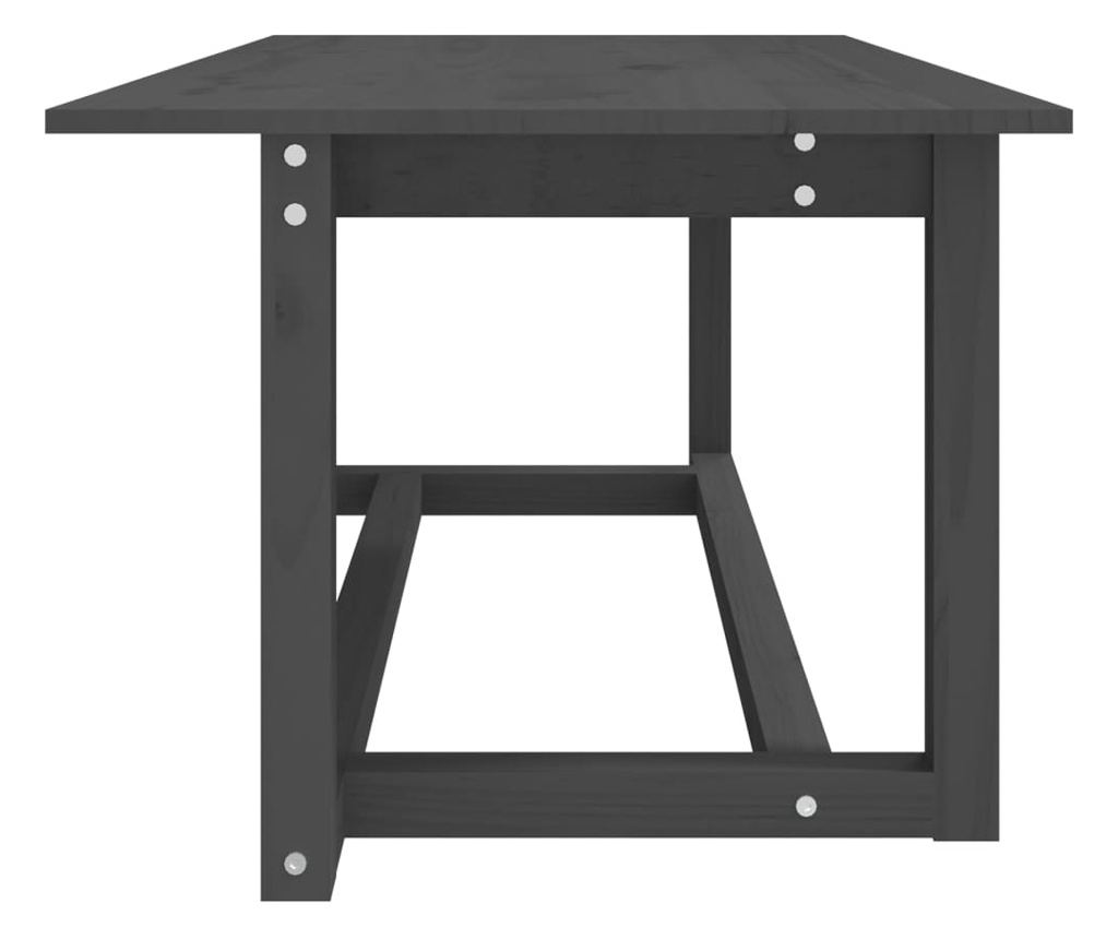 Măsuță de cafea, gri, 110x55x45 cm, lemn masiv de pin - 4