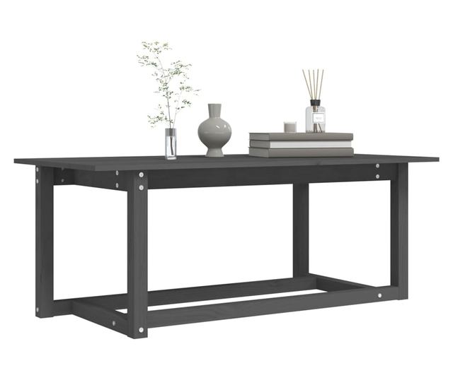 Măsuță de cafea, gri, 110x55x45 cm, lemn masiv de pin