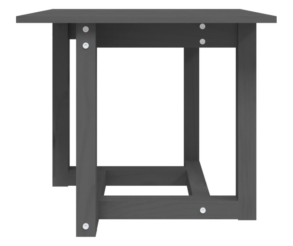 Kavni mizici, siva, 50x50x45 cm, masivno borovo leso - 3