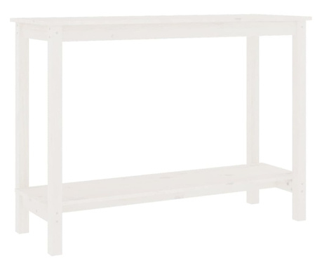 Konzolna mizica bela 110x40x80 cm trdna borovina