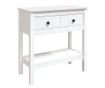 Masă consolă, alb, 75x35x75 cm, lemn masiv de pin