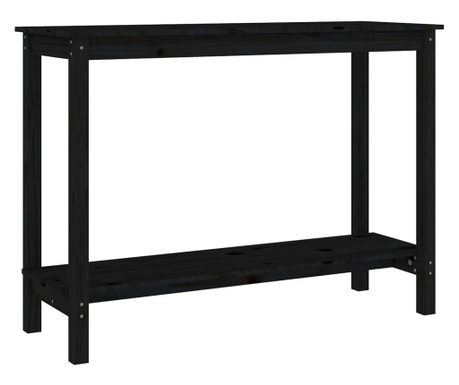 Konzolna mizica črna 110x40x80 cm trdna borovina