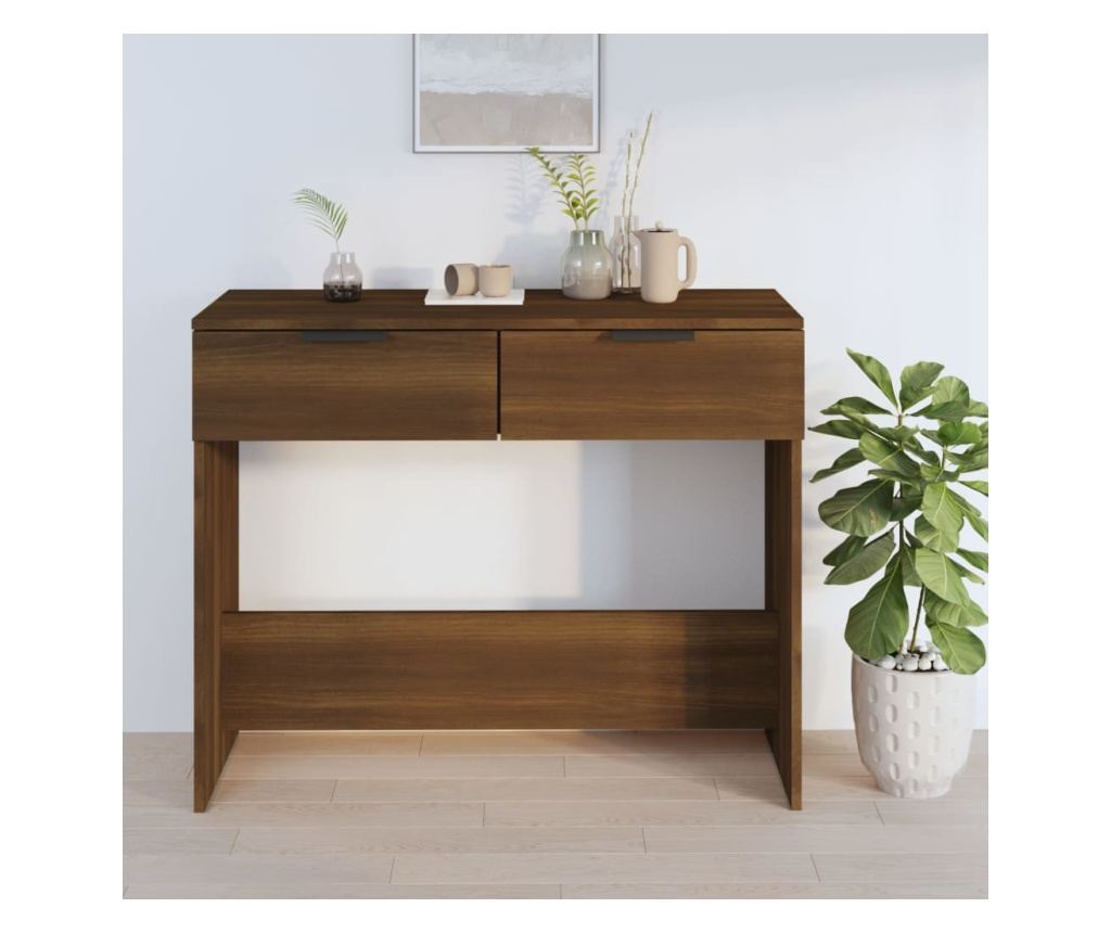 Κονσόλα, Brown Oak, 90x36x75 cm, Επεξεργασμένη Ξυλεία - 3