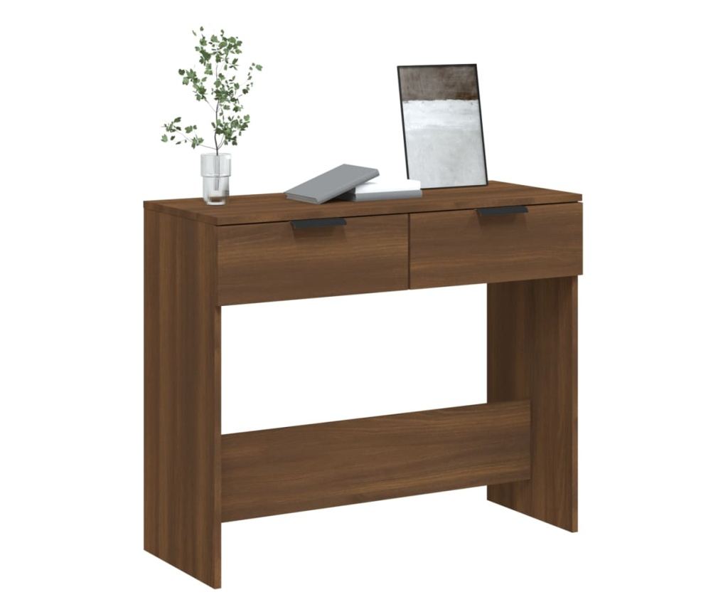 Κονσόλα, Brown Oak, 90x36x75 cm, Επεξεργασμένη Ξυλεία - 4