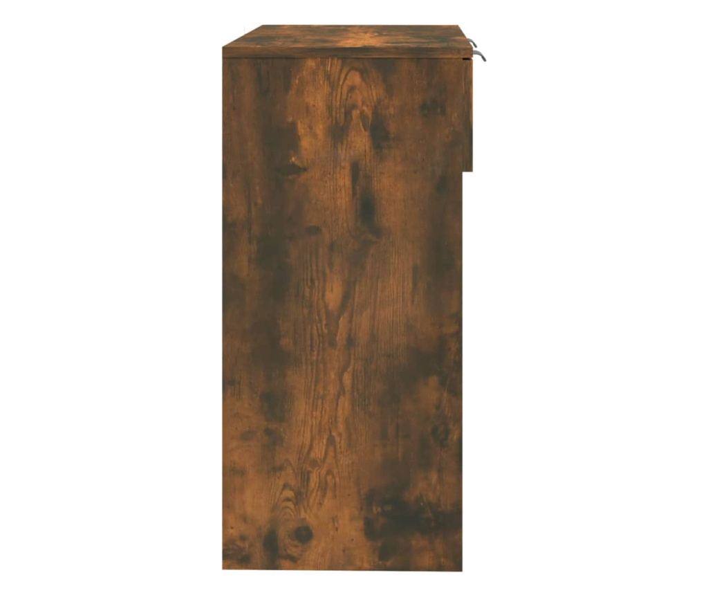 Κονσόλα, Καπνιστός Δρυς, 90x36x75 εκ., Επεξεργασμένη Ξυλεία - 7