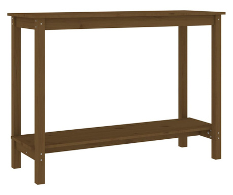 Konzolna mizica medeno rjava 110x40x80 cm trdna borovina