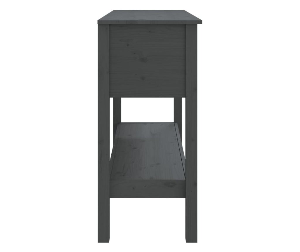Έπιπλο κονσόλας, γκρι, 100x35x75 εκ., μασίφ ξύλο πεύκου - 8