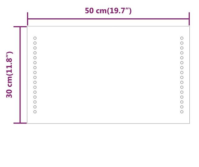 LED огледало за баня, 50x30 см