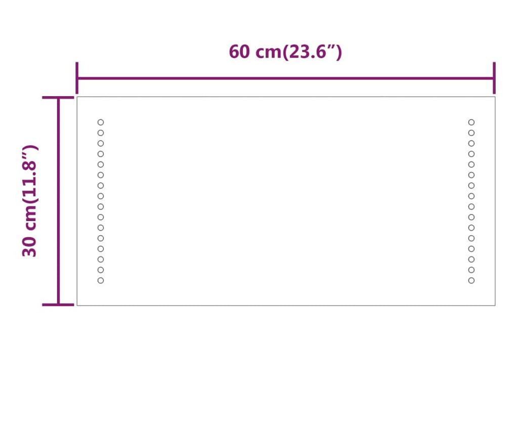 LED огледало за баня, 60x30 см - 9