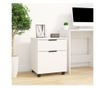 Fișet mobil cu roți, alb, 45x38x54 cm, lemn prelucrat