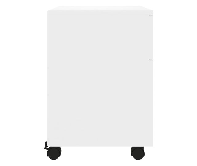 Fișet mobil cu roți, alb, 45x38x54 cm, lemn prelucrat