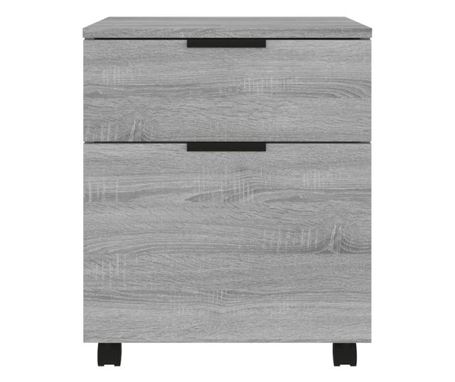 Fișet mobil cu roți, gri sonoma, 45x38x54 cm, lemn prelucrat