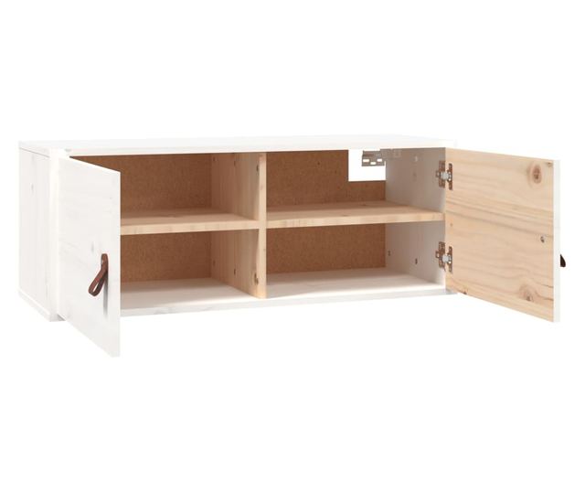 Zidni ormarići 2 kom bijeli 80 x 30 x 30 cm od masivne borovine