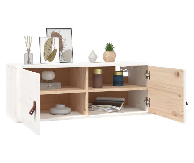 Zidni ormarići 2 kom bijeli 80 x 30 x 30 cm od masivne borovine
