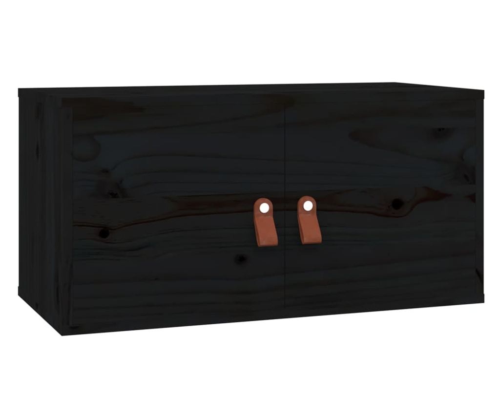 Omara, črna, 60x30x30 cm, masivno borovo les - 2