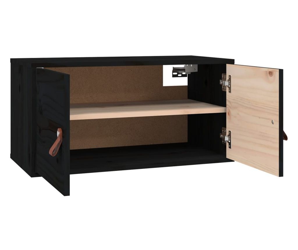 Omara, črna, 60x30x30 cm, masivno borovo les - 5