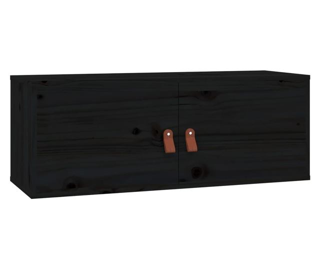 Omare 2 kosi črna 80x30x30 cm masivno borovo les.