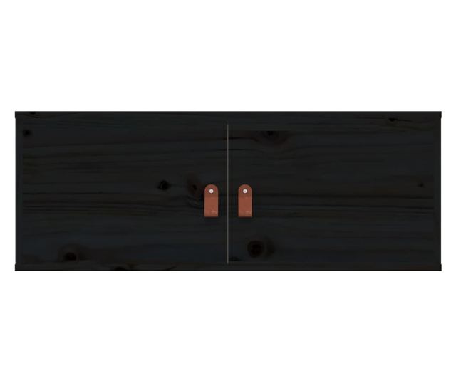 Omare 2 kosi črna 80x30x30 cm masivno borovo les.
