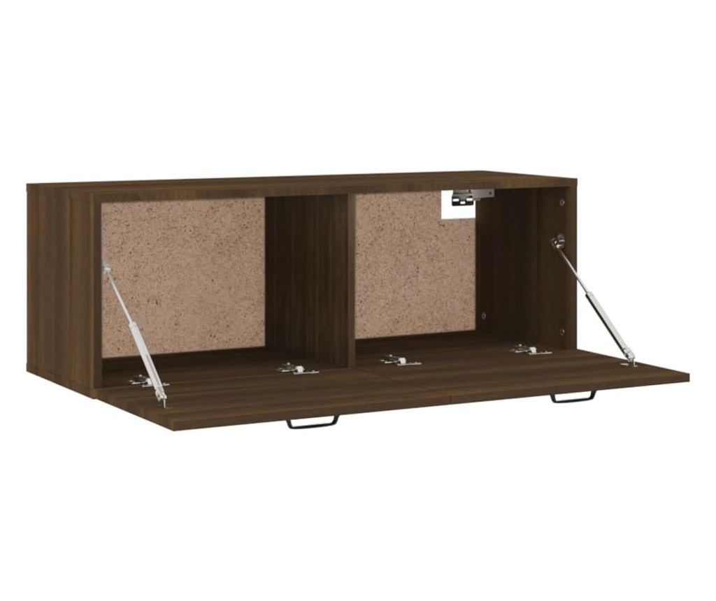 Επιτοίχιο Ντουλάπι, Brown Oak, 100x36.5x35 εκ., Επεξεργασμένη Ξυλεία - 7
