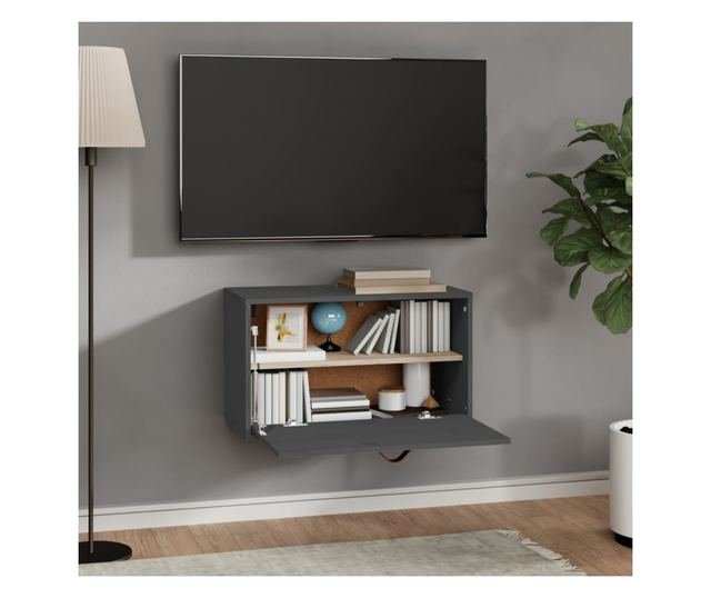 Omara, siva, 60x30x35 cm, masivno borovo leso