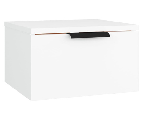Нощно шкафче за стенен монтаж, бяло, 34x30x20 см