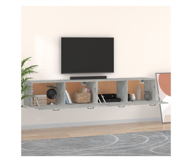 Stenske omarice, 2 kosa, Sonoma siva, 100x36,5x35 cm, les