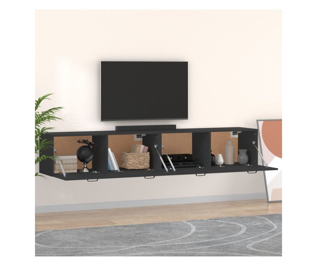 Omare 2 kosi črna 100x36,5x35 cm obdelano les. - 3