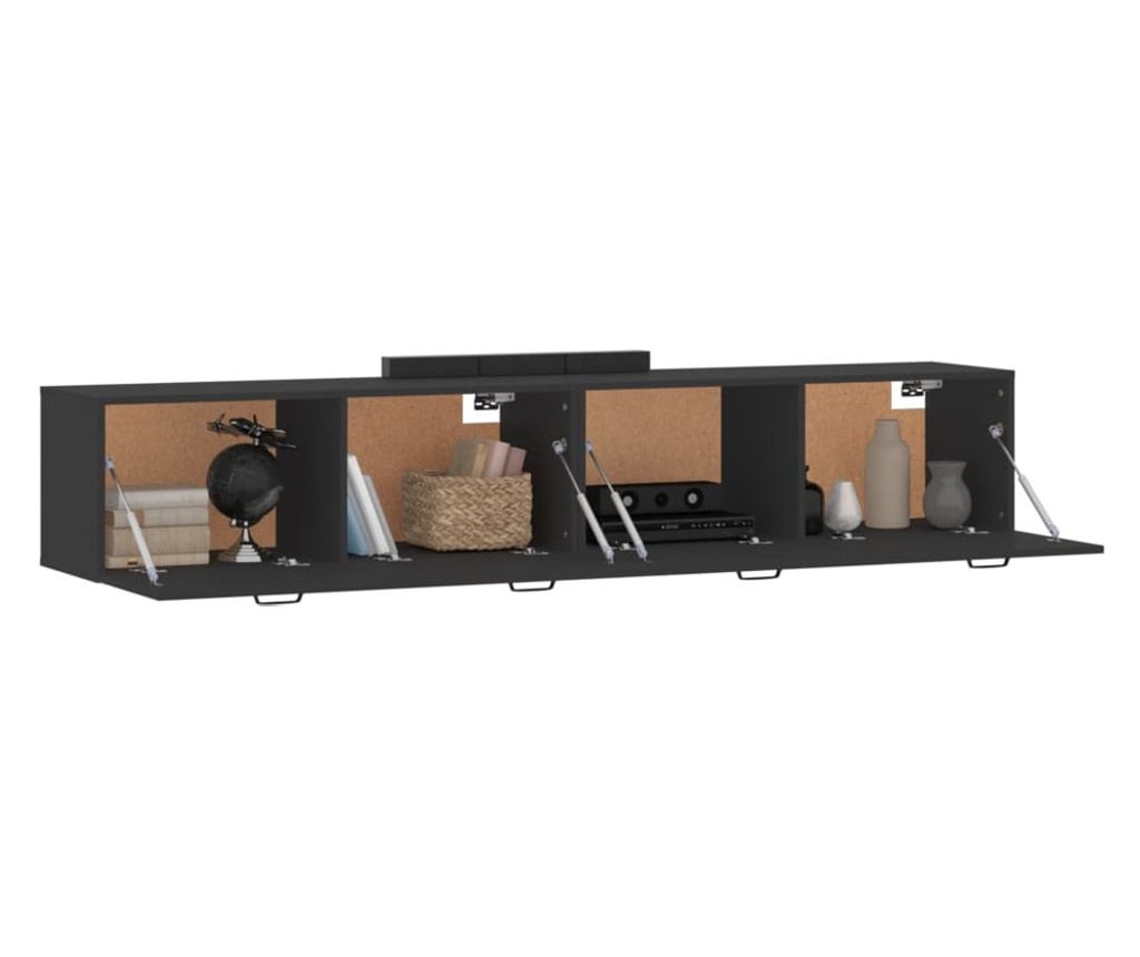 Omare 2 kosi črna 100x36,5x35 cm obdelano les. - 4