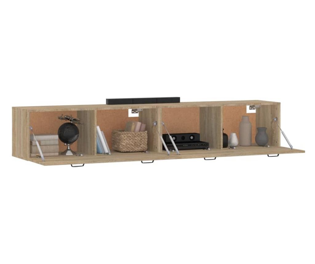 Stenske omarice, 2 kosa, sonoma hrast, 100x36,5x35 cm, les - 4