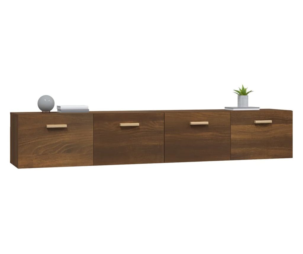 Stenske omarice 2 kosa rjavi hrast 100x36,5x35 cm iverna plošča - 5