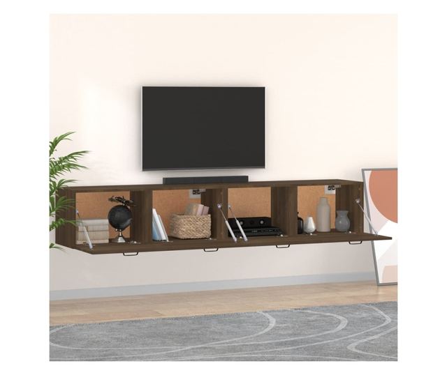 Omare 2 kosa hrast rjav 100x36,5x35 cm obdelano leso