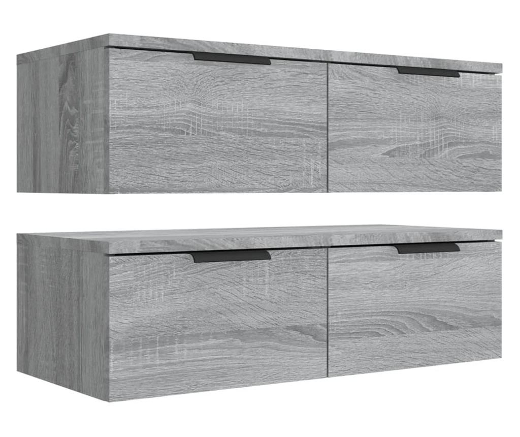 Επιτοίχια Ντουλάπια, 2 τεμ., Sonoma Grey, 68x30x20 εκ., Ξύλο - 2