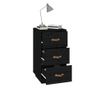 Nočna omarica, črna, 40x40x75 cm, masivno borovo leso thumbnail 4