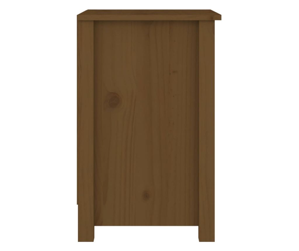 Κομοδίνο, μελί καφέ, 40x35x55 εκ., μασίφ ξύλο πεύκου - 4