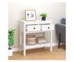 Τραπέζι κονσόλας, λευκό, 75x35x75 εκ., μασίφ ξύλο πεύκου thumbnail 3