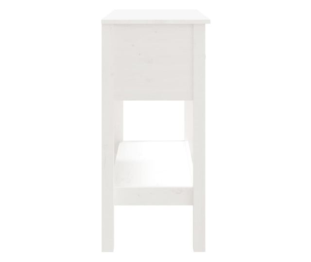 Masă consolă, alb, 75x35x75 cm, lemn masiv de pin