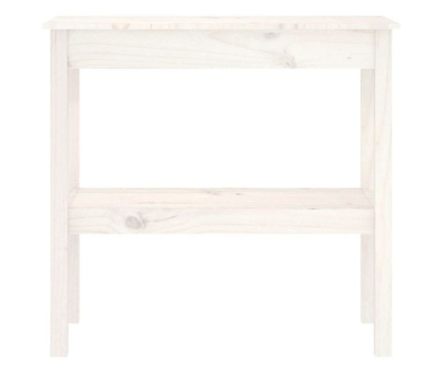 Masă consolă, alb, 80x40x75 cm, lemn masiv de pin