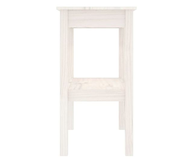 Masă consolă, alb, 80x40x75 cm, lemn masiv de pin