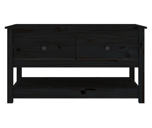 Măsuță de cafea, negru, 102x49x55 cm, lemn masiv de pin