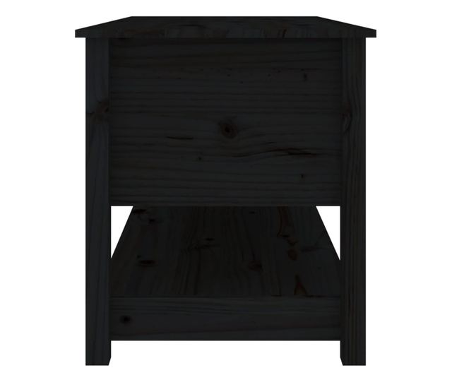 Măsuță de cafea, negru, 102x49x55 cm, lemn masiv de pin