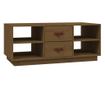 Τραπεζάκι σαλονιού, μελί καφέ, 100x50x41 εκ., μασίφ ξύλο πεύκου thumbnail 2
