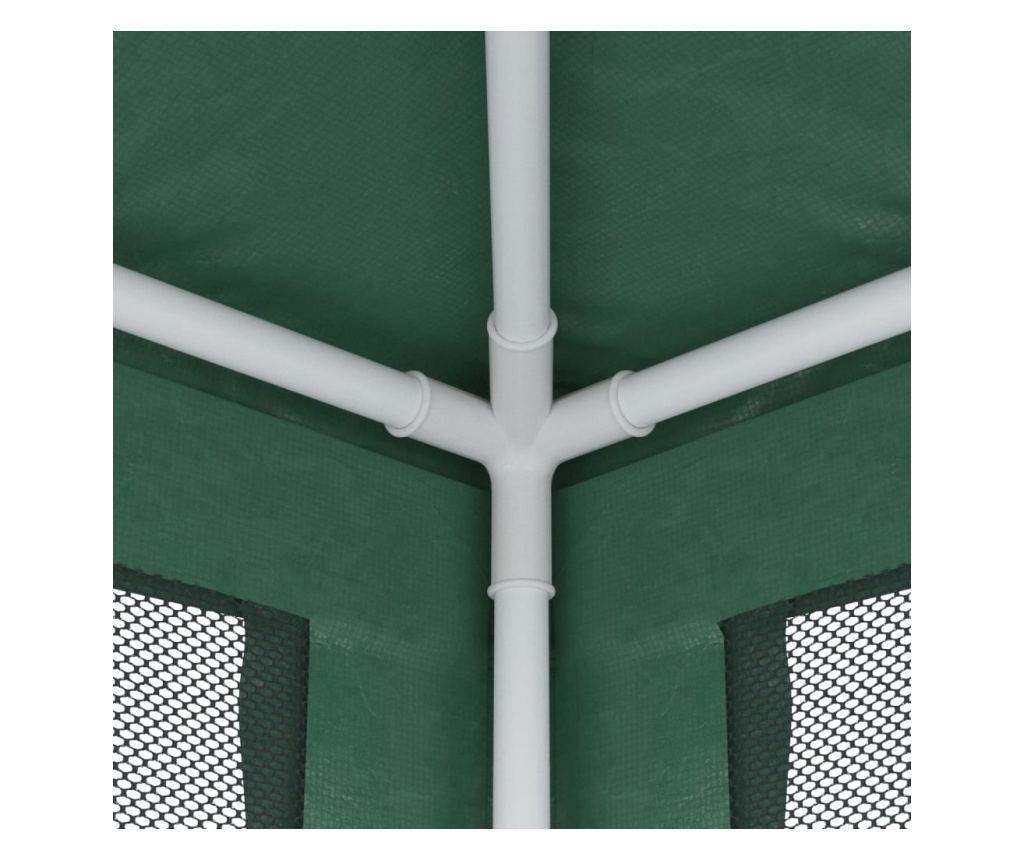Cort de petrecere cu 4 pereți din plasă, verde, 3x3 m, HDPE - 6