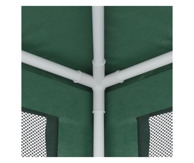 Парти шатра с 4 мрежести стени, зелена, 3x3 м, HDPE