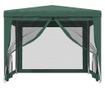 Парти шатра с 4 мрежести стени, зелена, 3x3 м, HDPE