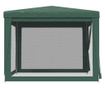 Парти шатра с 4 мрежести стени, зелена, 3x3 м, HDPE