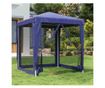 Парти шатра с 4 мрежести стени, синя, 2x2 м, HDPE