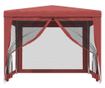 Парти шатра с 4 мрежести стени, червена, 3x3 м, HDPE thumbnail 3