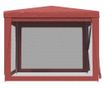 Парти шатра с 4 мрежести стени, червена, 3x3 м, HDPE thumbnail 4